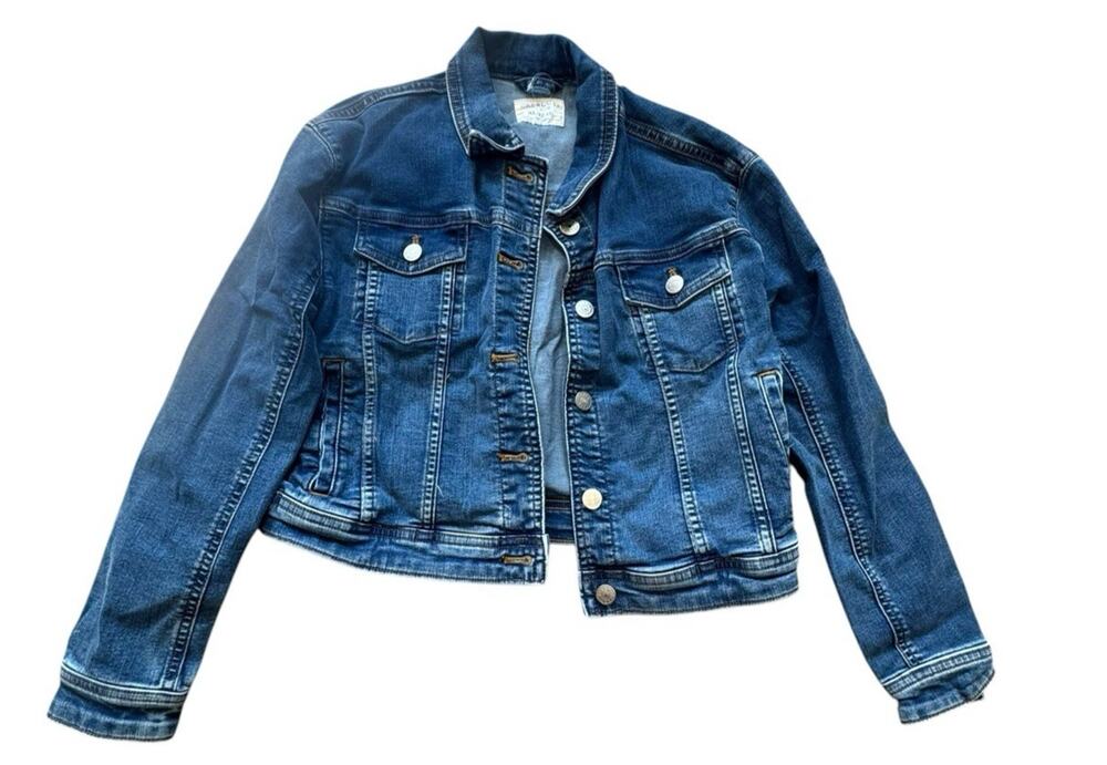 Crewcuts J.Crew Girls Denim Jean Jacket Sz 12-13 XL Faded Medium Wash Trucker
